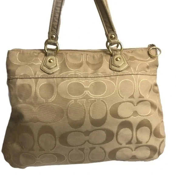 Coach gold poppy signature large bag